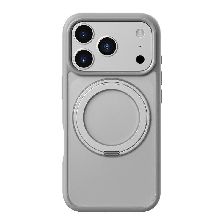 Carcasa Kalebol Frosted para iPhone 17 Pro color gris con anillo soporte
