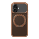 Carcasa Kalebol Frosted para iPhone 17 color café con anillo soporte