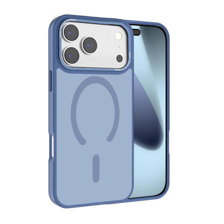 Carcasa Kalebol para iPhone 17 Pro Max color azul sierra con anillo MagSafe, vista trasera