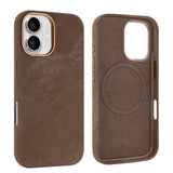 Carcasa VIETAO para iPhone 17 color café, vista trasera e interior con anillo magnético