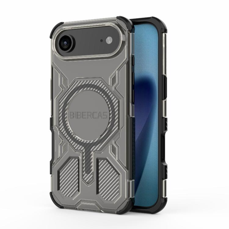 Carcasa BIBERCAS para iPhone Air color negro con anillo MagSafe, vista trasera