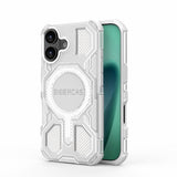 Carcasa BIBERCAS para iPhone 17 color blanco con anillo MagSafe, vista trasera