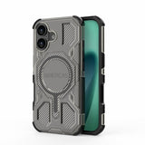 Carcasa BIBERCAS para iPhone 17 color negro con anillo MagSafe, vista trasera
