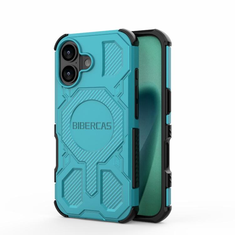 Carcasa BIBERCAS Real Color para iPhone 17 color verde agua vista trasera y lateral
