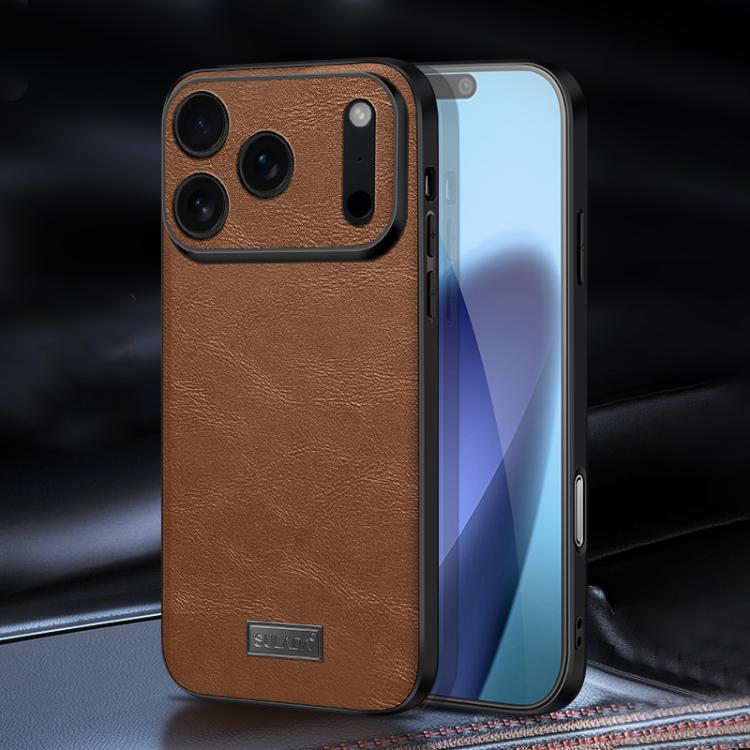 Carcasa SULADA para iPhone 17 Pro color marrón vista trasera