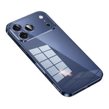 Carcasa transparente SULADA para iPhone 17 Pro Max con bordes color azul titanio