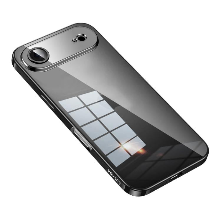 Carcasa transparente SULADA para iPhone Air con bordes color negro espacial
