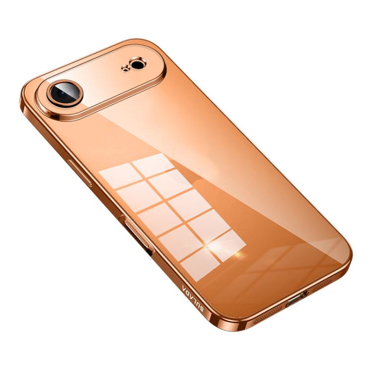 Carcasa transparente SULADA para iPhone Air con bordes color naranja