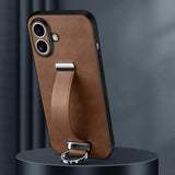 Carcasa SULADA Tide Cool color café para iPhone 17 con correa de mano y anillo metálico