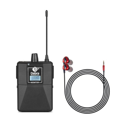 Receptor de petaca DEBRA ER-102 con audífonos in ear y cable