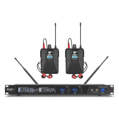 Sistema in ear DEBRA ER-202 con transmisor de rack y dos receptores