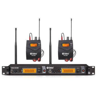 Sistema in ear DEBRA ER-2040 con transmisor de rack y dos receptores