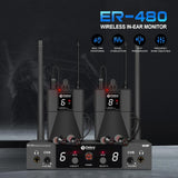 Sistema DEBRA ER-480 con dos receptores sobre fondo oscuro