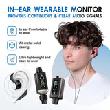 Joven usando audífonos in ear con el DEBRA EMX-1 negro