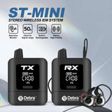 Sistema in ear estéreo DEBRA ST-mini negro con transmisor y receptor