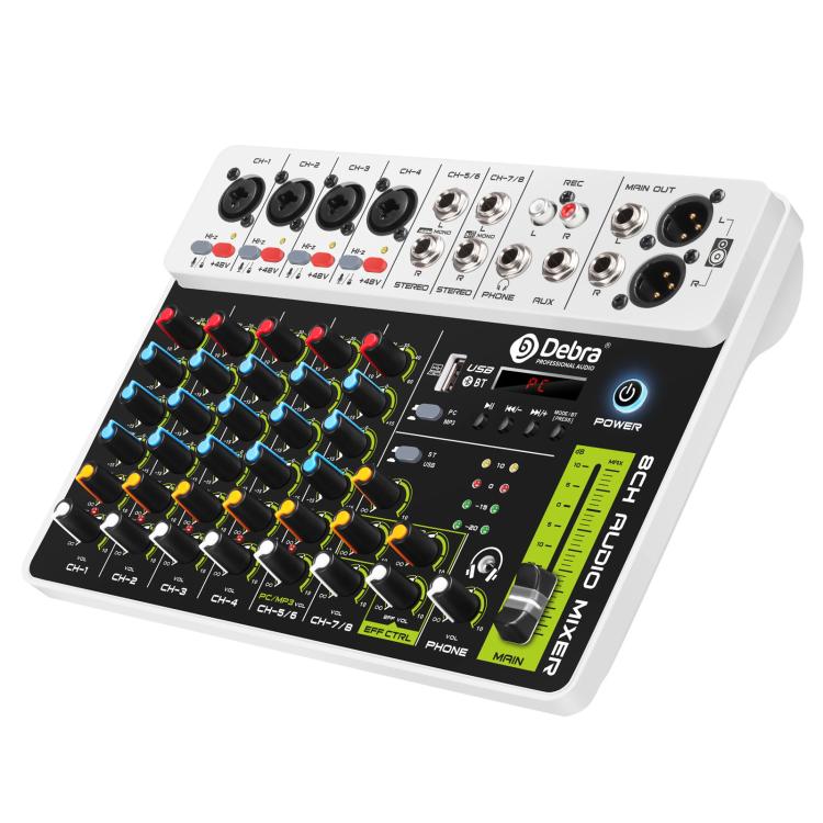 Mezclador de audio DEBRA V8 de 8 canales