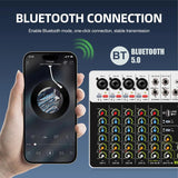 Celular conectado por Bluetooth 5.0 al mezclador DEBRA V8