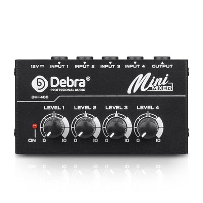 Mini mezclador de línea DEBRA DH-400 negro de 4 canales