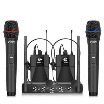 Sistema DEBRA AU-400 con dos micrófonos de mano y dos petacas