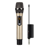 Micrófono inalámbrico DEBRA A-25 dorado con mini receptor de 6,35 mm