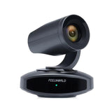 Cámara PTZ 4K10X en ángulo, con el cabezal inclinado sobre la base giratoria