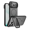 Carcasa NILLKIN CamShield Prop iPhone 18 Pro Max negra translúcida con tapa de cámara abierta como soporte