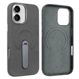 Carcasa VIETAO color gris oscuro para iPhone 17 vista trasera e interior con anillo MagSafe
