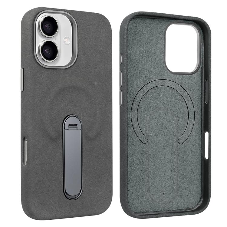 Carcasa VIETAO color gris oscuro para iPhone 17 vista trasera e interior con anillo MagSafe
