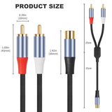 Esquema de medidas: 25 cm hasta la bifurcación y 25 cm por rama, conectores de 43 y 36 mm