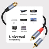 Compatibilidad del cable RCA con amplificador, home theater, DVD, CD, TV, parlantes y mezcladores
