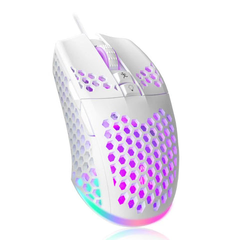 Mouse gamer con cable SOLAKAKA SM900 Honeycomb en color blanco