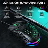 Iluminación RGB del mouse gamer con cable SOLAKAKA SM900 negro