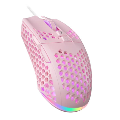 Mouse gamer con cable SOLAKAKA SM900 Honeycomb en color rosa