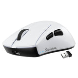 Mouse SOLAKAKA SM805 blanco con forma ergonómica para mano derecha