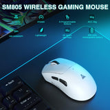 Botones laterales programables del mouse gamer SOLAKAKA SM805 blanco