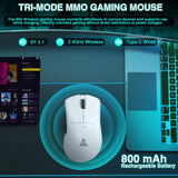 Mouse SOLAKAKA SM805 blanco de 66 gramos para juego y trabajo