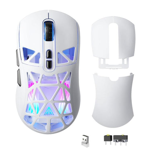 Mouse gamer inalámbrico ultraligero SOLAKAKA SM802 blanco