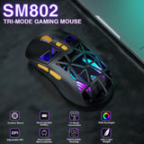 Estructura hueca del mouse gamer SOLAKAKA SM802 negro de 63 gramos