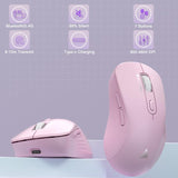 Mouse SOLAKAKA SM66 rosa de tamaño completo con forma ergonómica