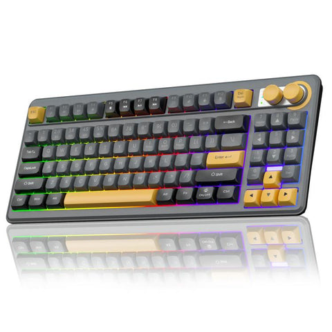 Teclado inalámbrico SOLAKAKA SK90 de 90 teclas en color gris y negro
