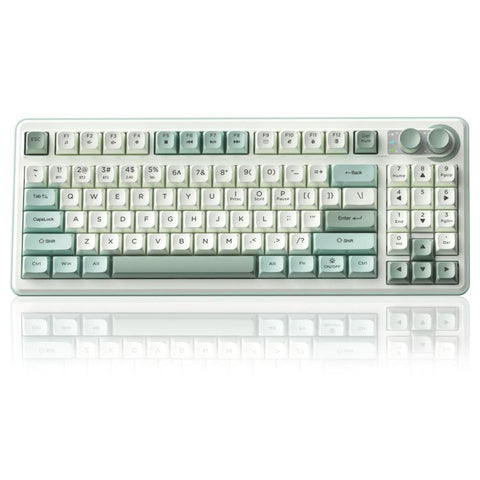 Teclado inalámbrico SOLAKAKA SK90 de 90 teclas en color verde y blanco
