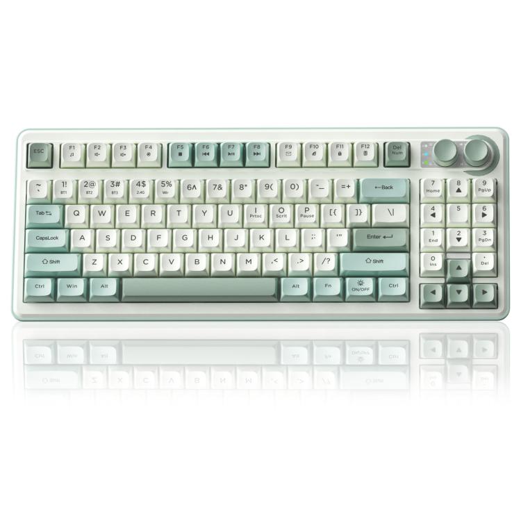 Teclado inalámbrico SOLAKAKA SK90 de 90 teclas en color verde y blanco