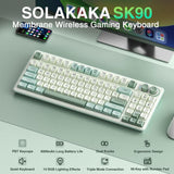 Teclado numérico del SOLAKAKA SK90 verde y blanco en formato compacto