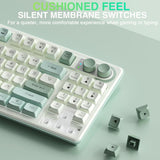 Iluminación RGB del teclado inalámbrico SOLAKAKA SK90 verde y blanco