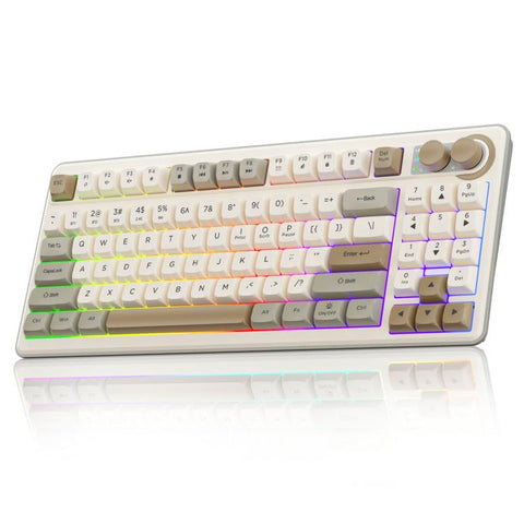 Teclado inalámbrico SOLAKAKA SK90 de 90 teclas en color crema