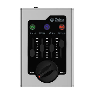 Tarjeta de sonido mini DEBRA GBA plateada vista de frente