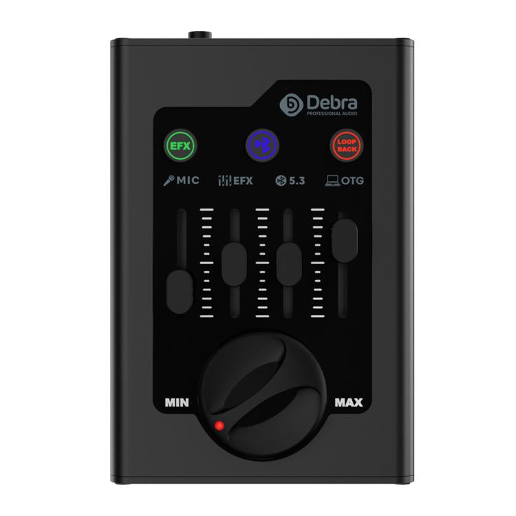 Tarjeta de sonido mini DEBRA GBA negra vista de frente