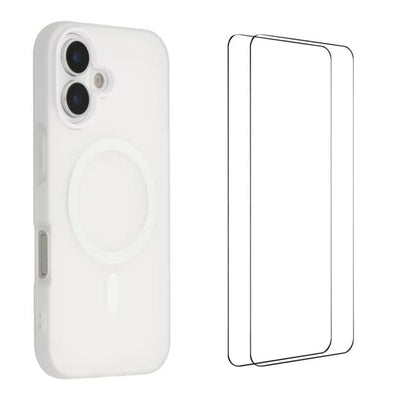 Carcasa magnética WANLONFENG color blanco para iPhone 17 con sus 2 vidrios templados