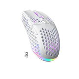 Mouse gamer inalámbrico SOLAKAKA SM600 blanco con carcasa honeycomb