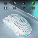 Iluminación RGB del mouse gamer SOLAKAKA SM600 blanco